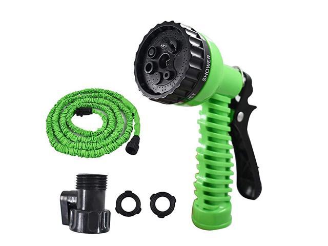 Deluxe 25 50 75 100 Feet Expandable Flexible Garden Water Hose wSpray Nozzle for Outdoor Lawn Car Watering Plants Green100FT