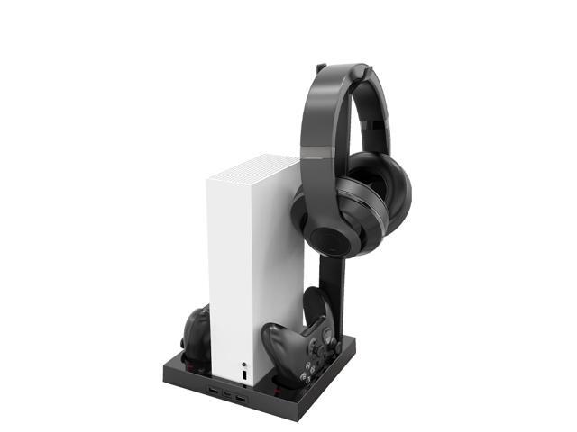 Xbox Series S Console Cooling Stand Vertical Stand Base with 2 Cooling Fan 2 Controller charging Station Port 2x1400mAh Rechargeable Battery