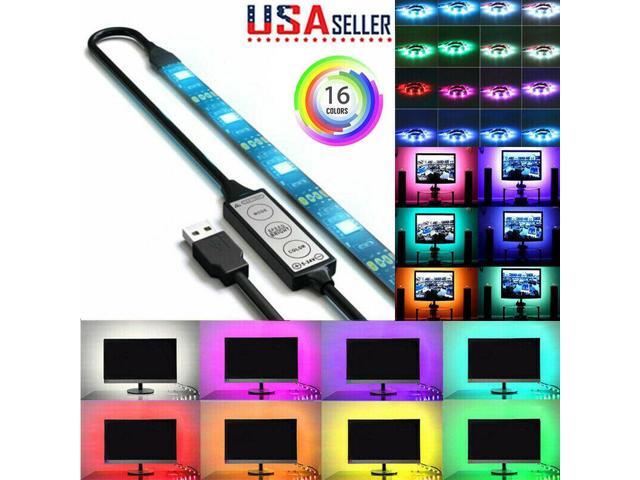 USB RGB 5050 LED Bias Lighting Strip For TV LCD HDTV Monitor Background Light US