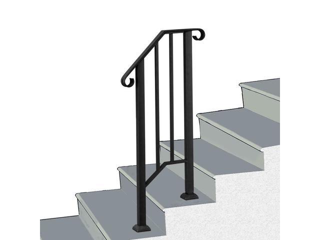 Neweggbusiness Iron Step Handrail Stair Railing For 1 2 Step Handrail Outdoor Deck Hand Rail