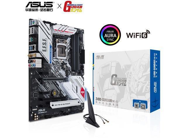 ASUS Z490-GUNDAMWI-FI LGA 1200 Intel Z490 SATA 6Gb/s ATX Intel Motherboard(M2 14 DrMOS Psu module WiFi 6 HDMI DisplayPort SATA 6 Gbps USB 32