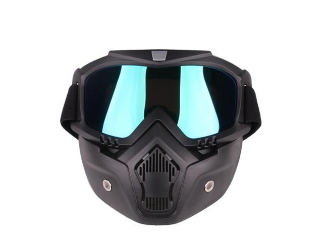 Windproof Goggles skiing Motorcycle Riding glasses+Breathable Face Mask 2