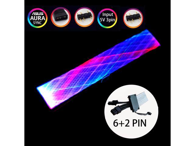 UDO P24-1 24 Pin ATX RGB Synchronized Sleeved Cable 24PIN PSU ARGB Extension Cable Kit for Motherboard via 5V 3Pin Synchronous Light