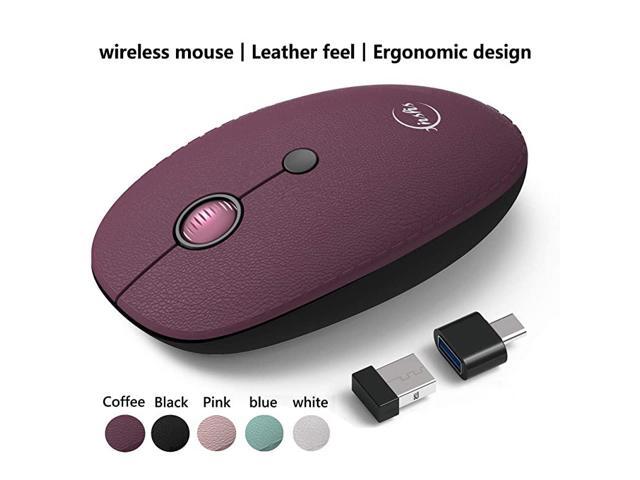 Wireless Mouse 24G UltraThin Silent for Laptop Ergonomic Wireless Computer Mouse Aluminum Alloy Wheel 3 DPI Adjustment Levels Leather Luxury Outfit
