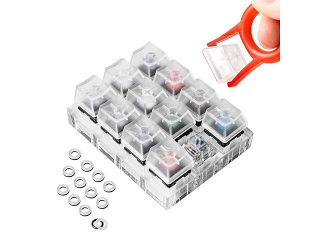 Cherry MX Switch Tester 12Key Mechanical Keyboard Sampler Switch Testing Tool with Keycap Puller and 24 O Rings 40AL 40AR Includes Cherry MX Silent