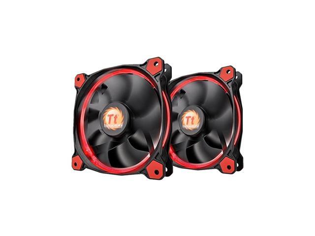 RIING 140mm Red LED Ultra Quiet High Airflow Computer Case Fan Twin Pack CLF048PL14REA