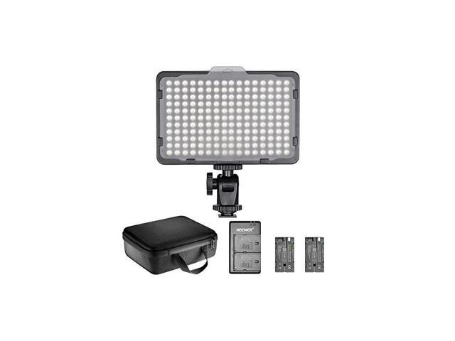 Dimmable 176 LED Video Light Lighting Kit 176 LED Panel 32005600K 2 Pieces Rechargeable Liion Battery USB Charger and Portable Durable Case