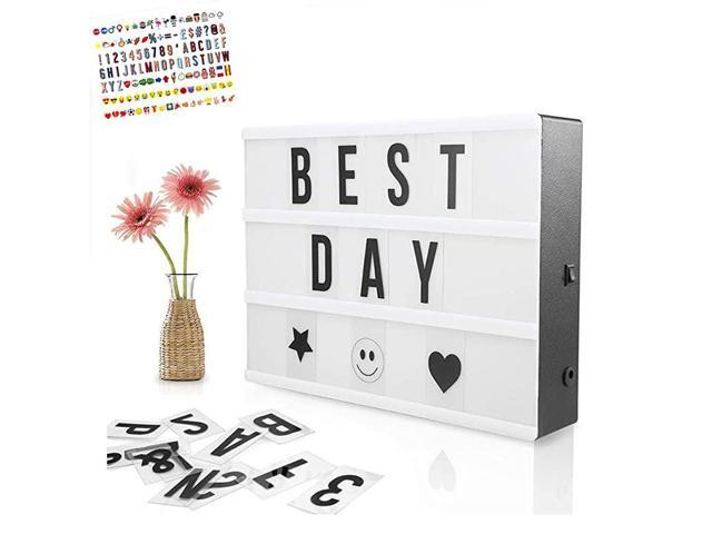 Cinema Light Box DIY LED Cinematic Marquee Sign Light Up Box with Decorative Letters Numbers Symbols Emojis for Festival Birthday Anniversary