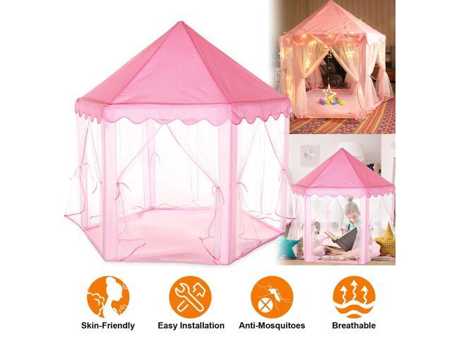 Girls Pink Princess Castle Cute Playhouse Child Kids Play Tent Toys In/ Outdoor