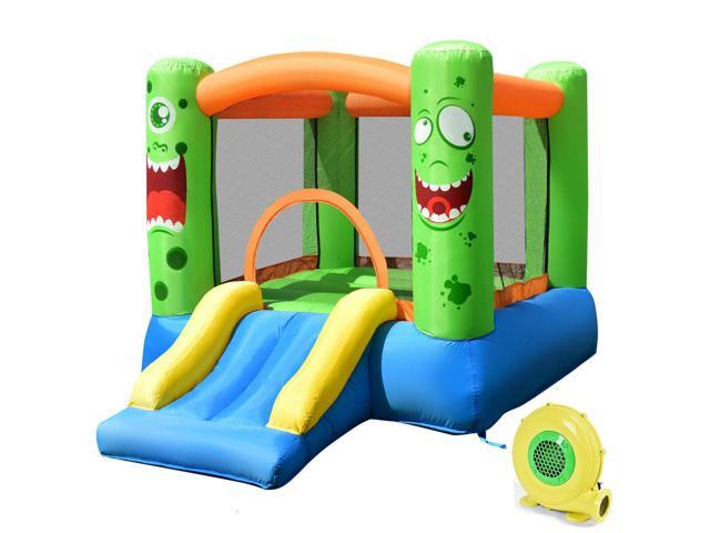 Costway Kids Playing Inflatable Bounce House Jumping Castle Game Fun Slider 480W Blower