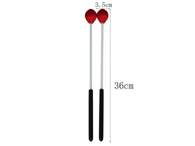 1 Pair Marimba Hammer Percussion Mallet Sticks Musical Instrument Parts Beginner-Red