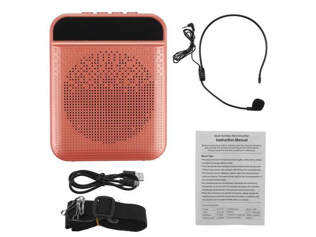 Bluetooth Voice Amplifier Speaker Portable Multifunctional Loudspeaker with Personal Microphone for Teaching and Guide-Pink