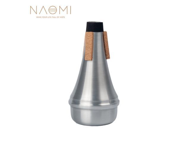 NAOMI Trumpet Mute Aluminum Trumpet Mute Straight Practice Silver Color For Trumpet Woodwind Instrument Accessories