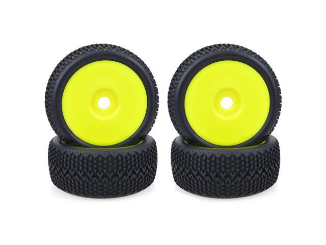 ZD Racing 4pcs 1/8 RC Car Wheel Tire Off Road Vehicle Parts Yellow 112*46mm
