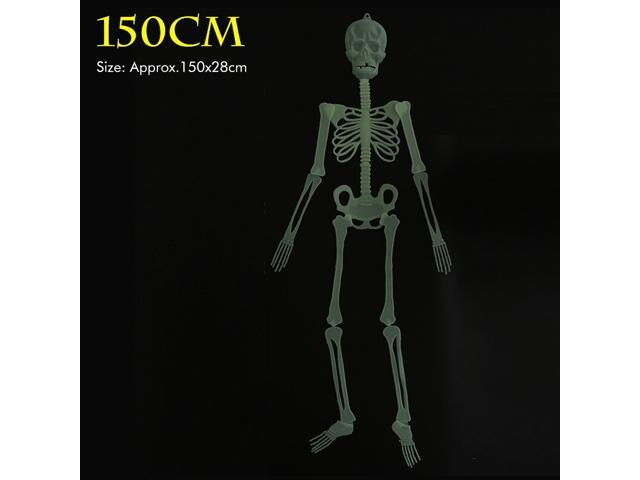 32/90/150CM Halloween Luminous Skeleton 360° Rotatable Joint with Light Effect Toy for Halloween Horror Props House Decoration-150cm