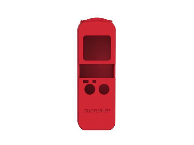 Sunnylife Silicone Anti-slipping Protective Cover Camera Case Black/Red for DJI OSMO Pocket 2 Gimbal Camera Accessories-Red