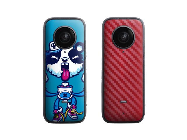 Sunnylife PVC Stickers Protective Skin Film Scratch-proof Decals Accessories for Insta360 ONE X2 Camera-Polar Bear + Red Grain