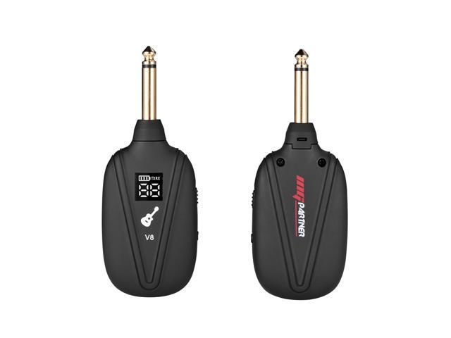 V8 Wireless Guitar System Built-in Rechargeable 4 Channels Wireless Guitar Transmitter Receiver for Electric Guitar Bass