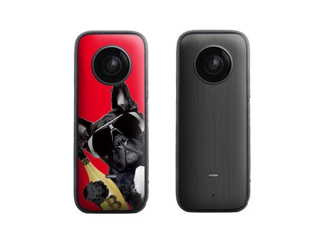 Sunnylife PVC Stickers Protective Skin Film Scratch-proof Decals Accessories for Insta360 ONE X2 Camera-Cool Dog + Black Metal