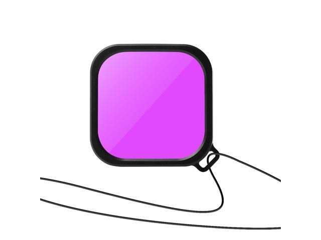 50m Waterproof Touch Screen Diving Protective Shell Case/Red/Purple/Pink Lens Filter for Gopro9 Camera-Purple filter