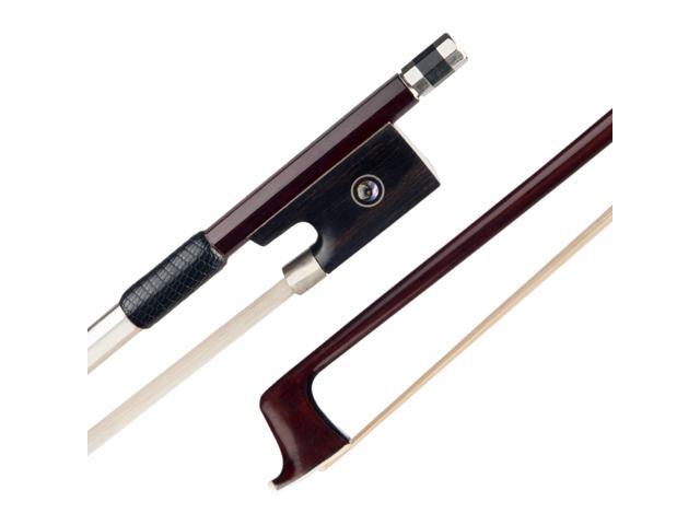 NAOMI 4/4 Full Size Violin Bow Brazilwood Bow Stick Ebony Frog Mongolia Horsetail Bow Hair