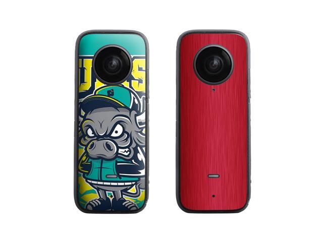 Sunnylife PVC Stickers Protective Skin Film Scratch-proof Decals Accessories for Insta360 ONE X2 Camera-Bull +Red Metal