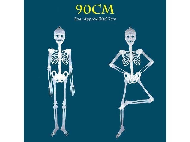 32/90/150CM Halloween Luminous Skeleton 360° Rotatable Joint with Light Effect Toy for Halloween Horror Props House Decoration-90cm