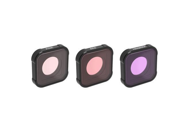 URUAV GP09 Camera Filter Combo MRC UV ND CPL STAR Night Lens Sets for GoPro 9 Camera Accessories-Red+Pink+Magenta