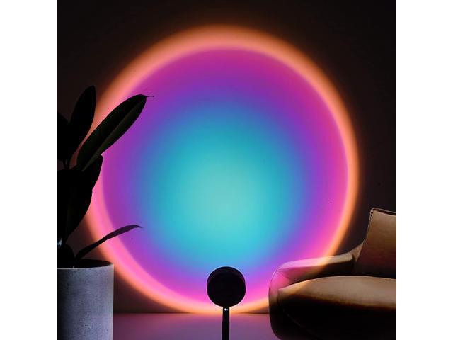 180° Rotation Sunset Projection LED Light Rainbow Sunset Projection Lamp Floor Lighting Lamp Night Light for Home Bedroom Coffee Shop Wall