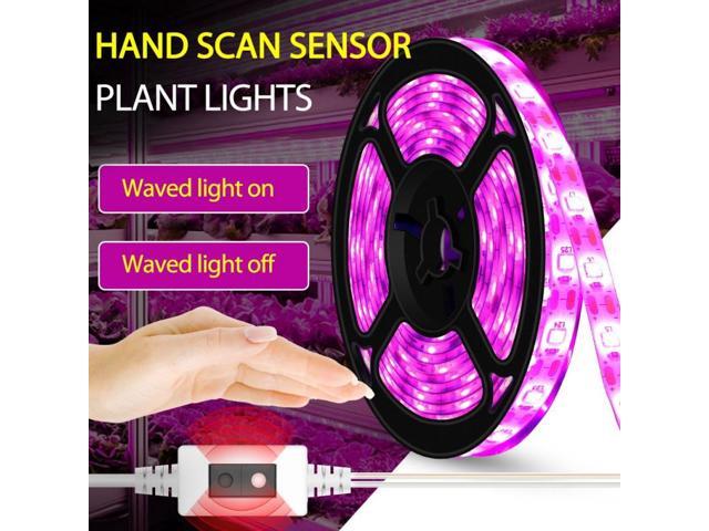 5V Inteligent LED Plant Growth Light Strip IP65 Waterproof Full Spectrum Planting Fill Light USB Charging Hand Scan Sensor Plant Growing Lamps-05M