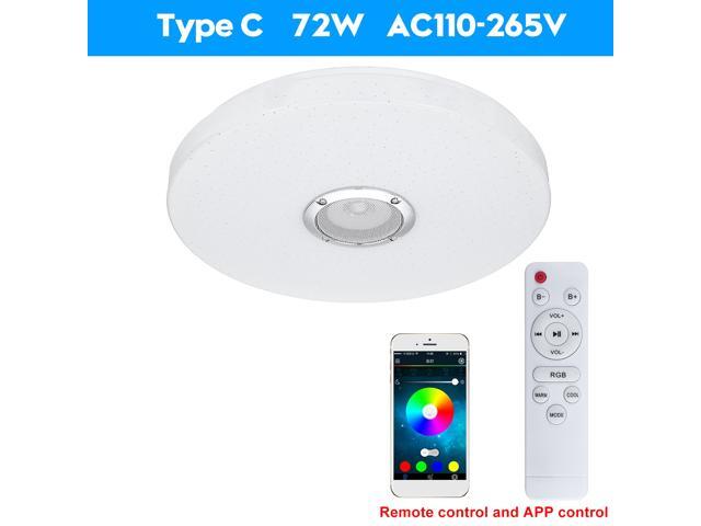72W Smart LED Ceiling Light Lamp RGB bluetooth Music Speaker Bedroom Wall Lamp-Type C