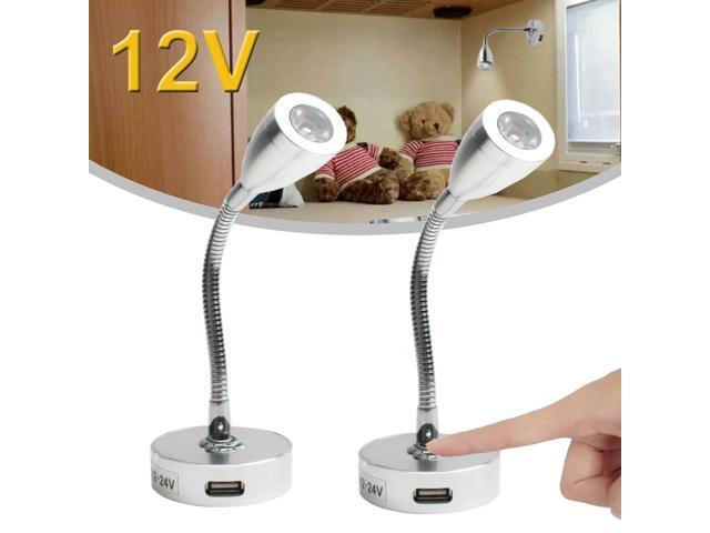 Touch Switch USB LED Spot Reading Light Camper Caravan Boat Interior Lamp 12V-Neutral Light