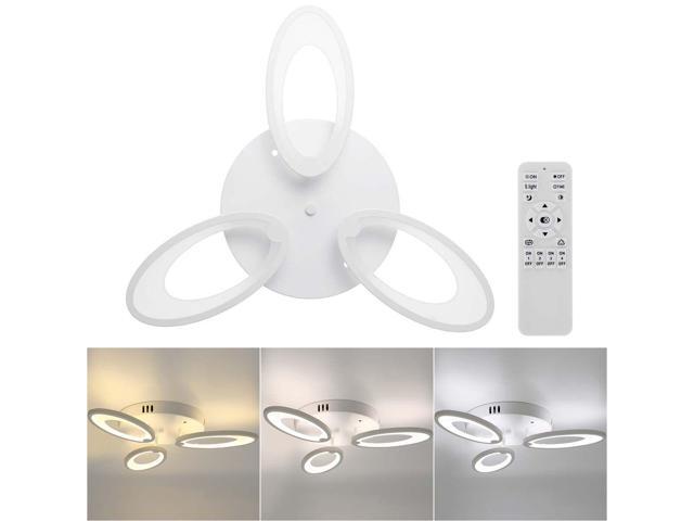 3 Heads Modern LED Ceiling Acrylic Home Lights Home Chandelier Lamp+Remote 3200-6500K-Stepless dimming with remote control