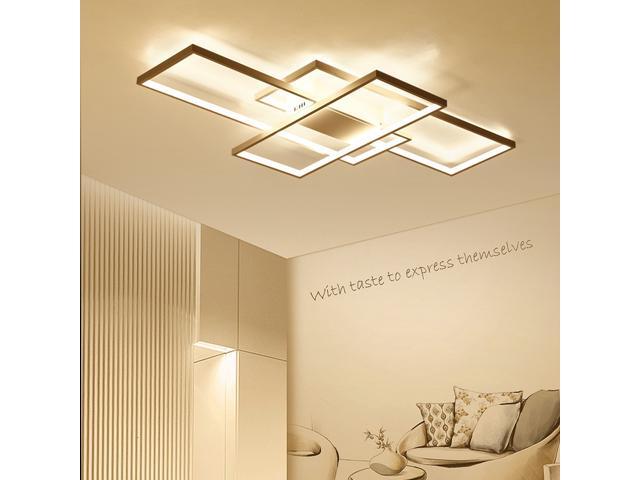 AC110-120V Modern Minimalist Nordic Style Rectangular LED Ceiling Light Bedroom Living Room Dining Room Ceiling Lamp White/Black Shell Warm