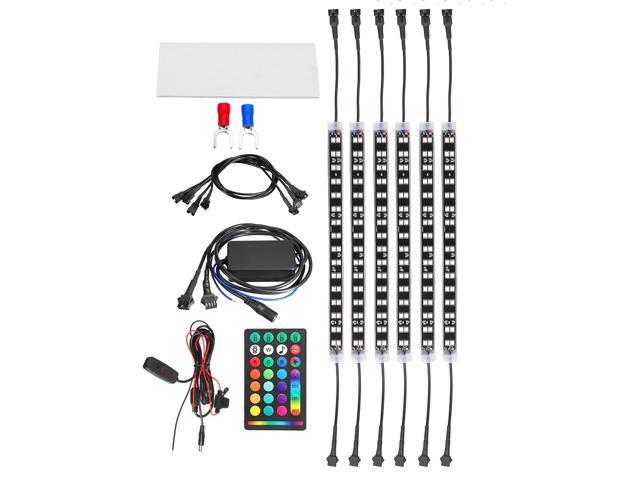 6/8Pcs 5050 LED Car Strip Underglow DC12V 40W RGB LED Neon Car Under Glow Atmosphere Strip Light APP bluetooth Control-6pcs