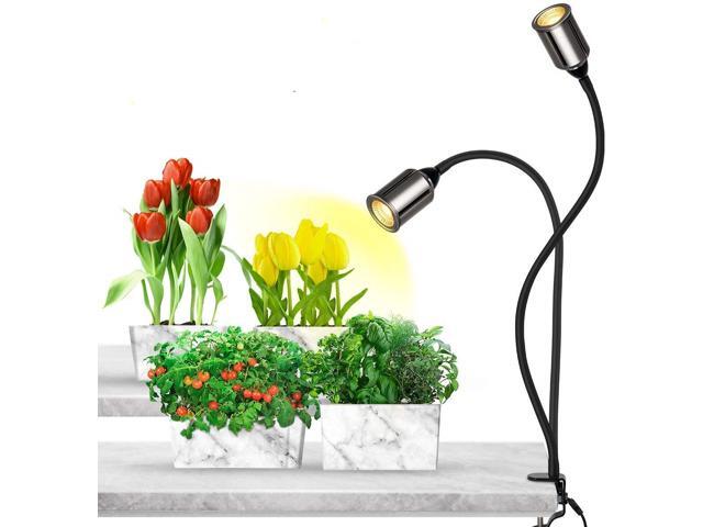 RELASSY Yellow Light Full Tube Enough Double-headed Three-Speed Five-speed Dimming LED Plant Light-US Plug