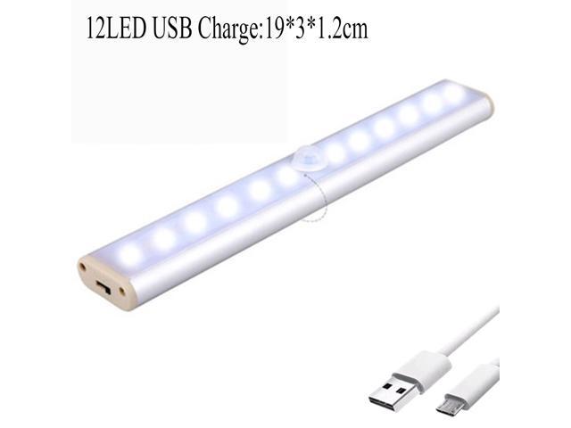 Wireless LED Cabinet Night Light Motion Sensor Light Closet Night Lamp for Kitchen Bedroom Staircase Lighting-Warm Light/12LED USB Charge