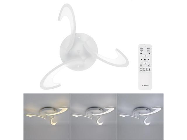 3 Heads Modern LED Acrylic Ceiling Lamp Pendant Light Chandeliers Bedroom+Remote Control-Stepless dimming with remote control