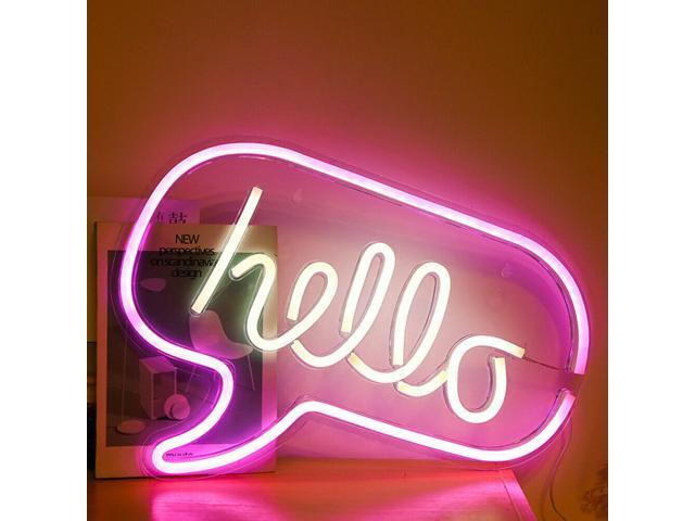 Colorful LED Neon Sign Night Light USB Visual Artwork Party Bar Home Decoration-Type C