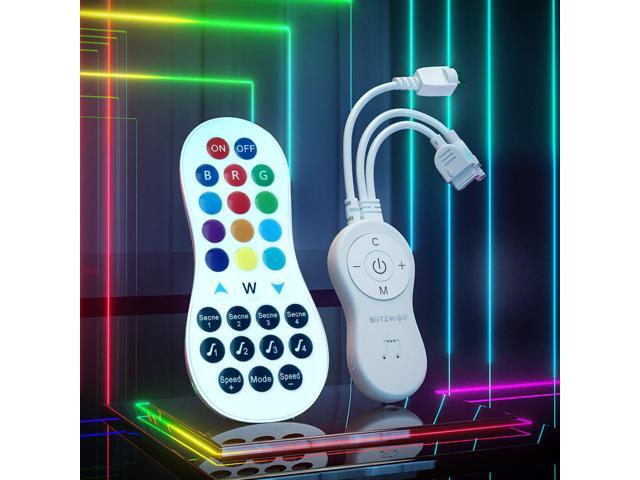 BW-LC2 Magic Strip Light Controller With Remote Control Copmatible with 4Pin Magic Strip Light APP Control Dance with Rhythm Scene Modes Voice
