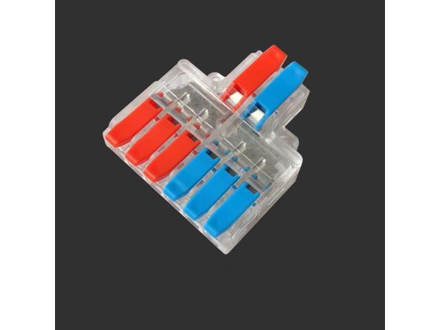 LT-626/LT-626T Wire Connector 2 In 6 Out 05-6mm² Wire Splitter Terminal Block Compact Wiring Cable Connector Push-in Conductor-Transparent