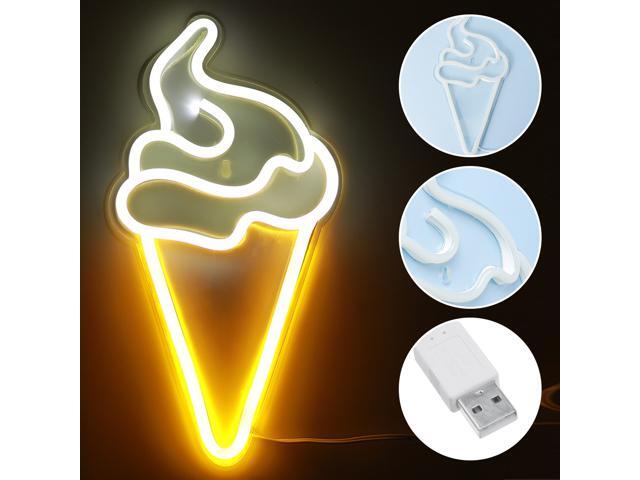 Ice cream LED Neon Sign Light Visual Artwork Night Light Wall Lamps Bedroom Home