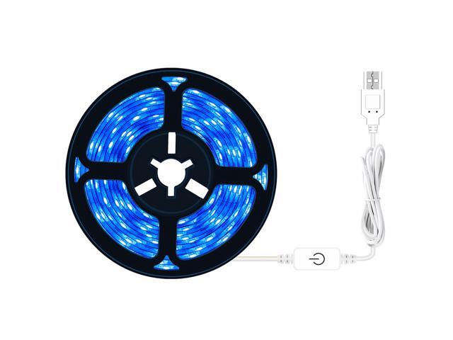 05/2/3M IP65 Waterproof LED Grow Light Strip Plant Growing Lamp Touch Control Ice Blue Light-2M/No