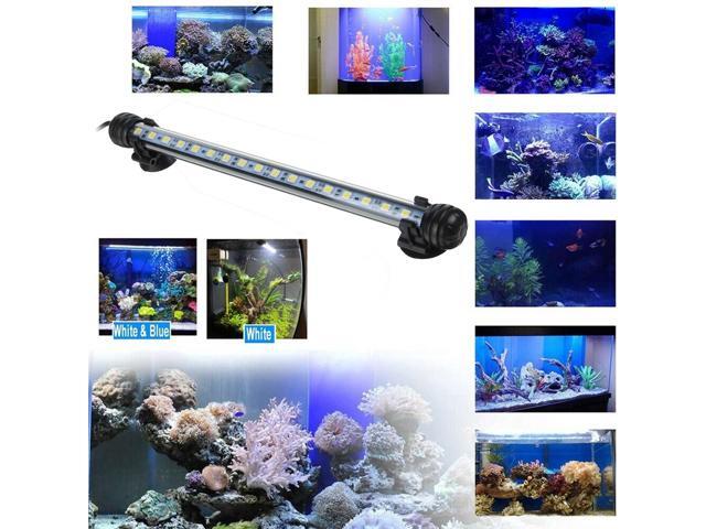 Aquarium Fish Tank Pond LED Strip Lights Bar Lamp Submersible Lights White Blue-39cm/White & Blue