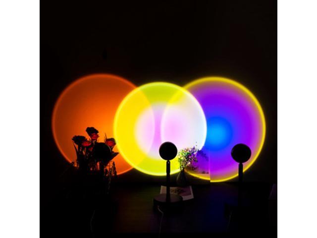 Sunset Projection Lamp Romantic Sunset Lamp Projector Atmosphere Night Light Rainbow Projector Lamp USB Floor Stand Modern Table Lamp for for Party