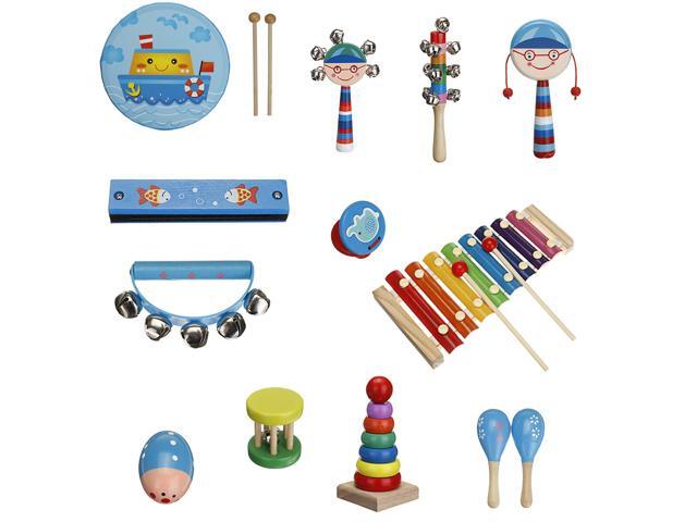 7/13 Pcs Colorful Musical Percussion Safe Non-toxic Instruments Kit Early Educational Toy for Kids Gift-B