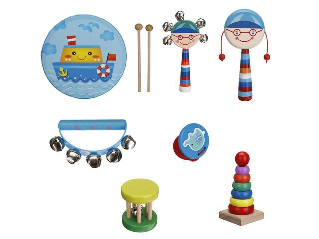 7/13 Pcs Colorful Musical Percussion Safe Non-toxic Instruments Kit Early Educational Toy for Kids Gift-A