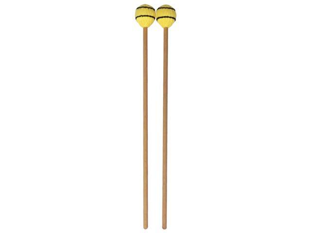 Yarn Head Medium Hard with Maple Handle Medium Keyboard Marimba Mallets-Yellow