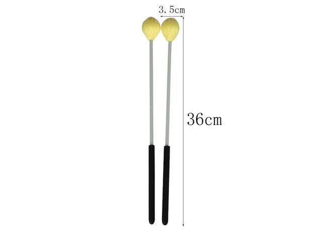 1 Pair Marimba Hammer Percussion Mallet Sticks Musical Instrument Parts Beginner-Yellow