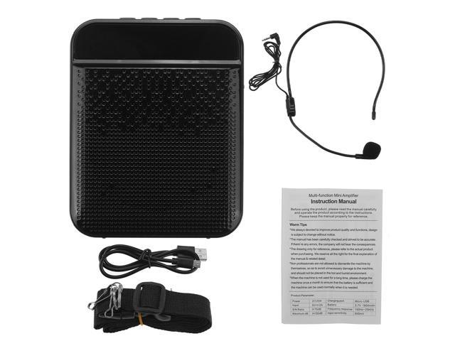 Bluetooth Voice Amplifier Speaker Portable Multifunctional Loudspeaker with Personal Microphone for Teaching and Guide-Black